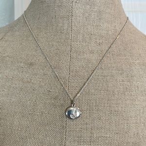 Necklace initial J silver statement